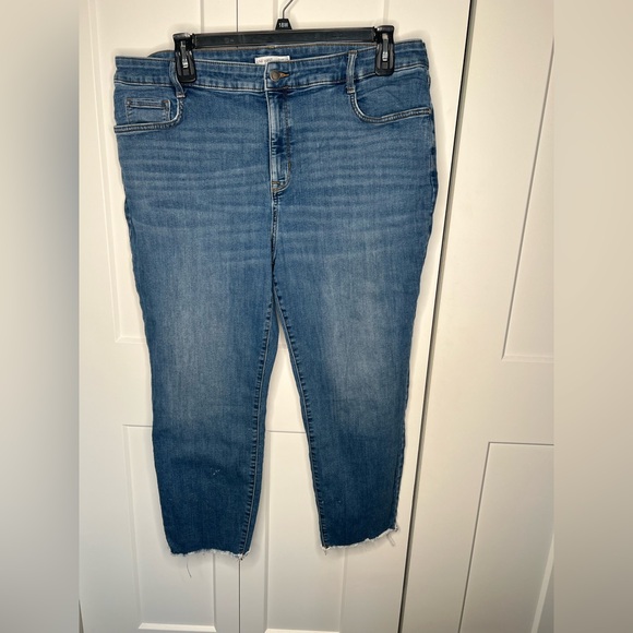 Nine West Straight Crop Raw Hem Stretch Jeans Women's Plus Size 20W - Picture 1 of 7